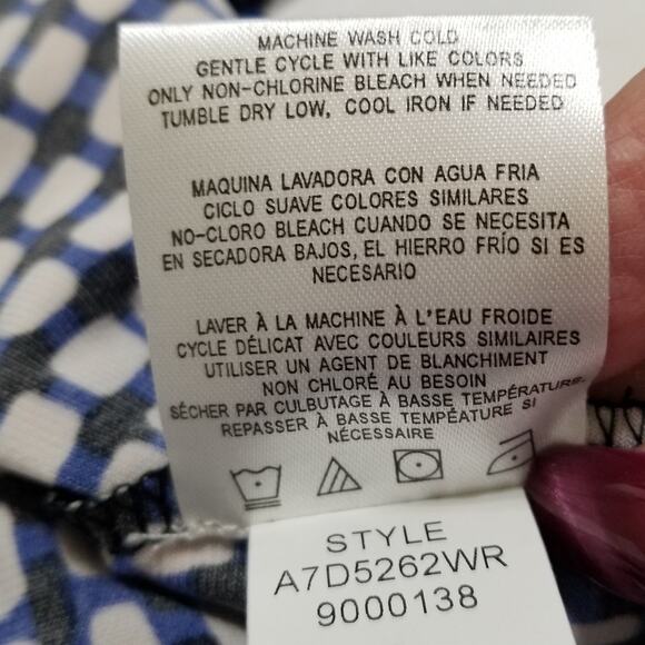 NWOT-Ellen Tracy Multicolor Twisted Front At Bodice V-Neck Maxi Sun Dress Size S - Picture 9 of 9